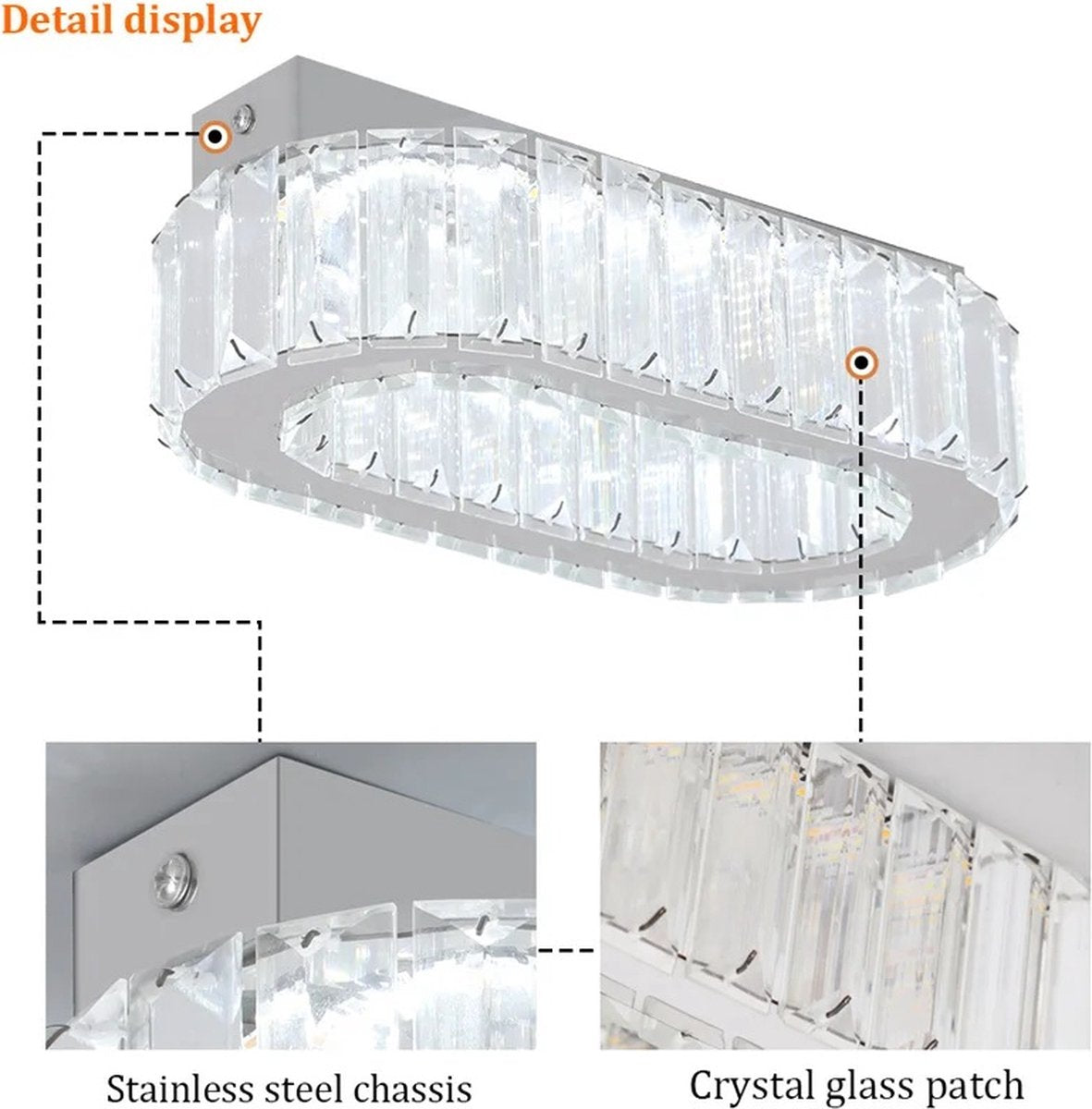Ring Plafondlamp - K9 Kristallen Led Lamp - Woonkamerlamp - Koud Wit - Moderne lamp - LED Plafondlamp - Plafonniere