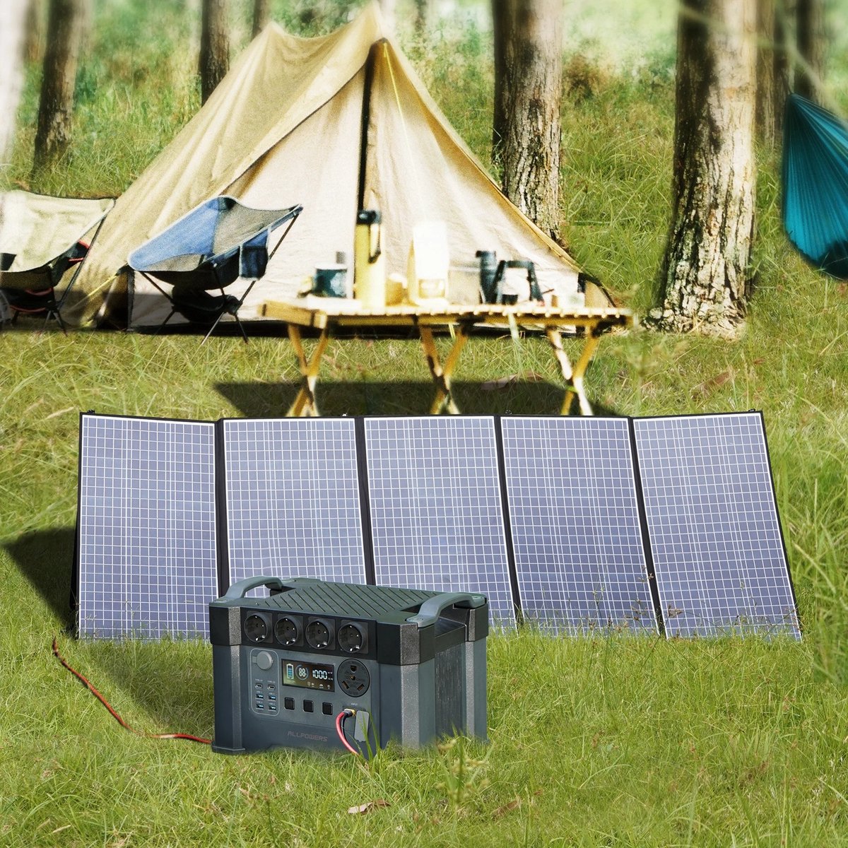 Allpowers® Pro Powerstation - 4x 2400W AC Stopcontact - Draagbare Solar Generator - Zonnepaneel Powerstation - Compleet Met Accu - Camper Zonnepaneel - Hoge Kwaliteit - Multifunctioneel Gebruik - Eenvoudig Om Te Gebruiken - 4000W - Prep - Noodpakket