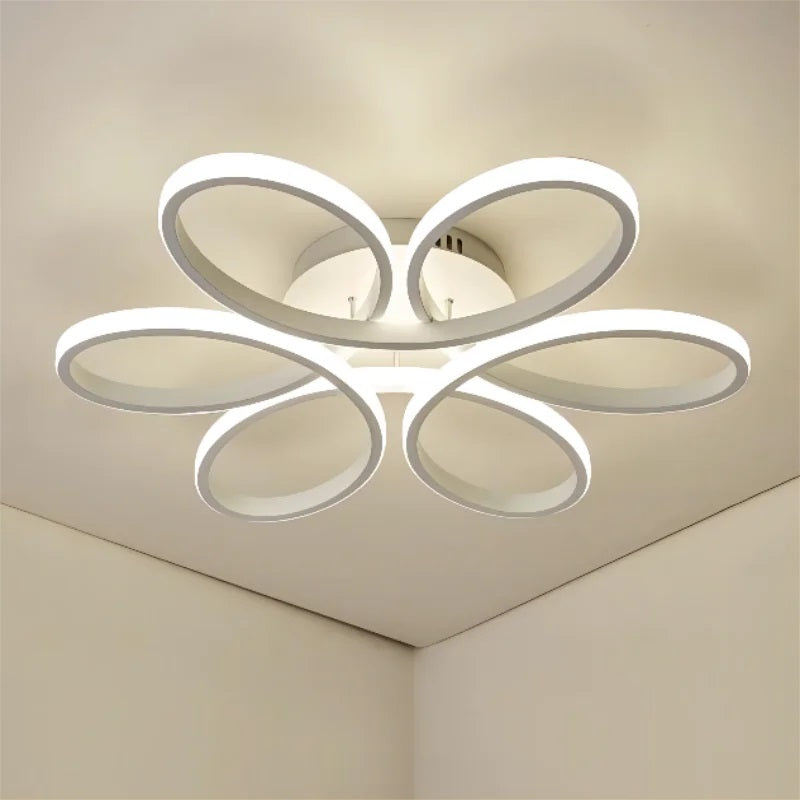 LuxiLamps - Krullen Plafondlamp - Warm Wit - 59 cm - Woonkamerlamp - Wit - Slaapkamerlamp - Moderne lamp - Plafonniere