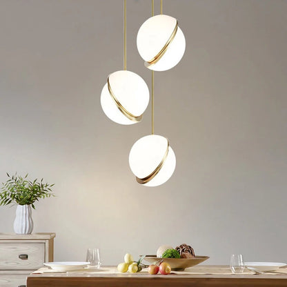 LuxiLamps - Bubble Ball Hanglamp - LED Kroonluchter - Decor Hanglamp - Wit/Goud - 15 cm - Led Hanglamp