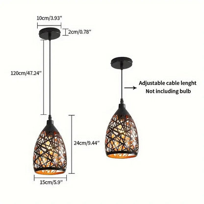 Industriële Spinnenweb Hanglamp - Retro Zwart Plafondlamp - E27 - Eetkamer - Kooilicht - Woonkamer Lamp - Kroonluchter