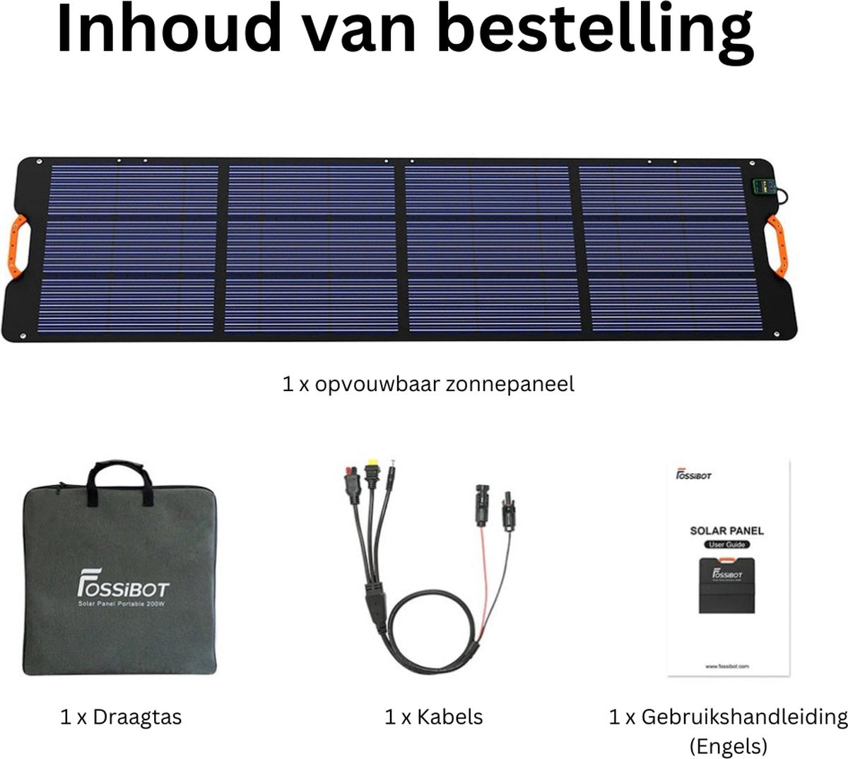 FOSSiBOT Opvouwbaar Zonnepaneel - Draagbaar Model Met Magnetisch Handvat - IP67 Waterdicht - Inclusief Draagas - Gijs