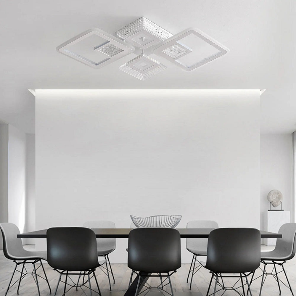 4 Hoofden Plafondlamp - Met Afstandsbediening - Smart lamp - Dimbaar Met App - Woonkamerlamp - Moderne lamp - Plafoniere