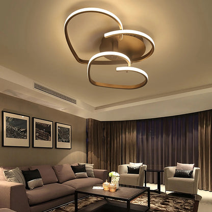 LuxiLamps - Harten Plafondlamp - Met Afstandsbediening - Koffie - Dimbaar Met Afstandsbediening - Woonkamerlamp - Moderne lamp - Plafoniere