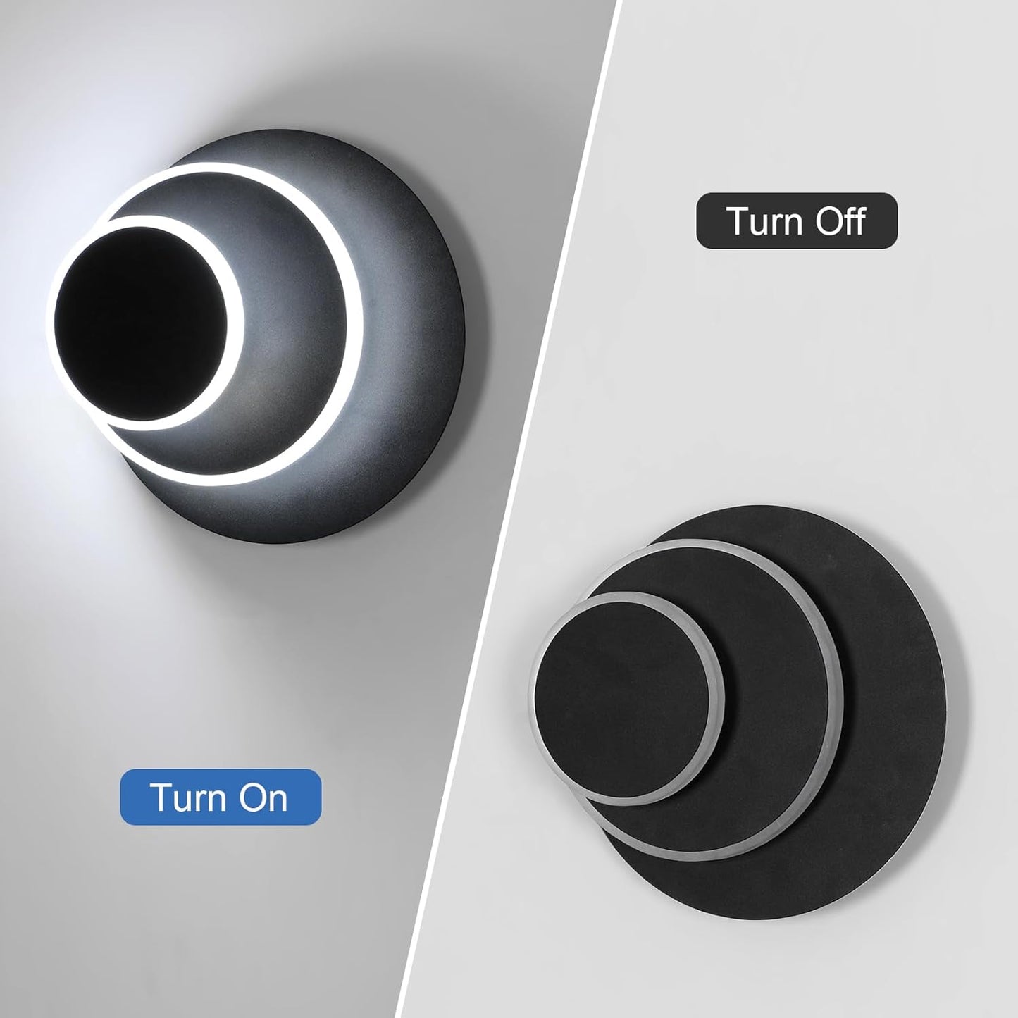 LuxiLamps - Led Wandlamp - 350 ° Draaibaar - Moderne Wandlamp - Zwart - Wall Lamp - LED Muurverlichting