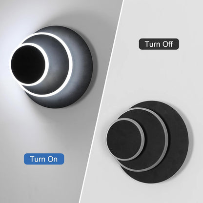 LuxiLamps - Led Wandlamp - 350 ° Draaibaar - Moderne Wandlamp - Zwart - Wall Lamp - LED Muurverlichting