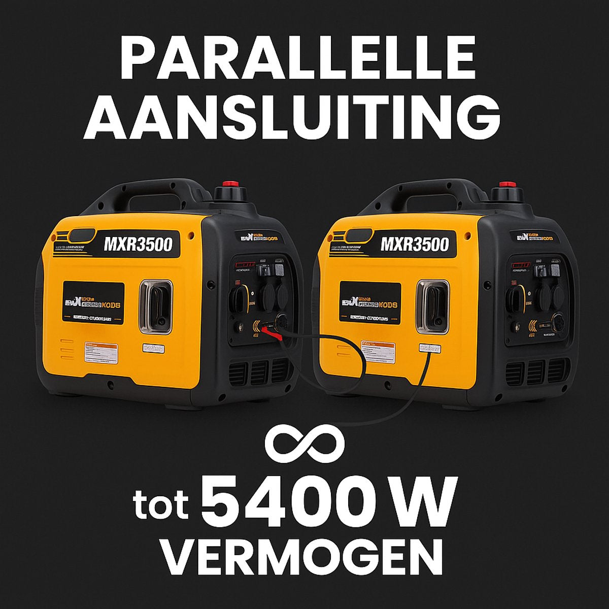 Superstille Inverter Stroomgenerator 3300 W - Benzine, 4-Takt - Met USB en 230V Stopcontacten - Noodstroomaggregaat voor Camping, Reizen en Oorlogsnood
