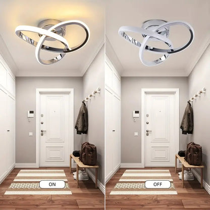Modern Curl Lamp - Chandelier - Chrome - Aisle or Hall Lamp - LED Lighting - Ceiling Lamp