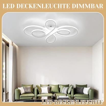 Moderne Plafondlamp - Luxe LED Kroonluchter - Dimbaar - Vlindervorm - 100 cm - Woonkamerlamp - Wit - Plafoniere - 90W
