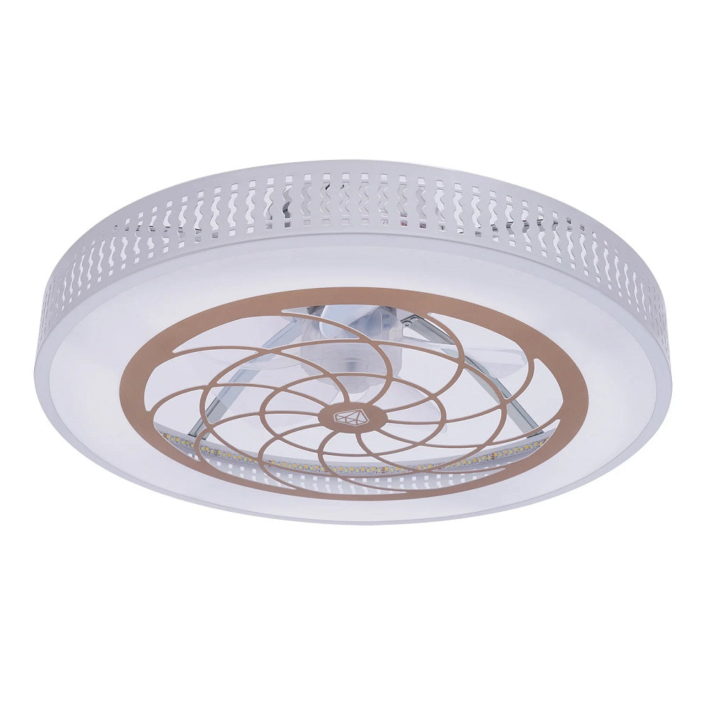 Plafondventilator | LED | Dimbaar | 3 Snelheden | 55 cm | Moderne Lamp | Plafondlamp | Ventilatorlamp | Bruin | Woonkamerlamp