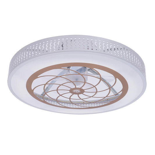 Plafondventilator | LED | Dimbaar | 3 Snelheden | 55 cm | Moderne Lamp | Plafondlamp | Ventilatorlamp | Bruin | Woonkamerlamp