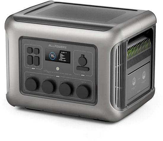 ALLPOWERS - Draagbare Powerstation & Zonnepaneel - 2016Wh LFP Accu - 2500W (Piek 4000W) - UPS - Snelladen - Uitbreidbaar - Incl. 400W Opvouwbaar Zonnepaneel - Voor Noodstroom, Camping & Thuisgebruik