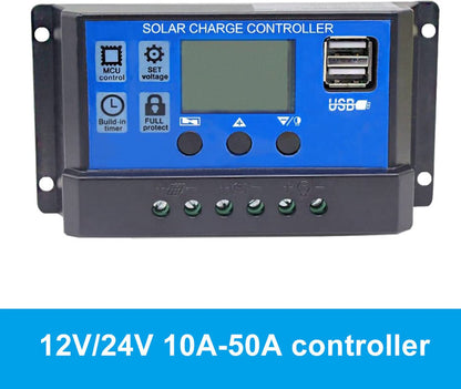 Zonnepanelen Compleet Pakket 400 Watt - 12 Volt - Camper - Plat Dak - Met Accu + Laadregelaar + Stekkers