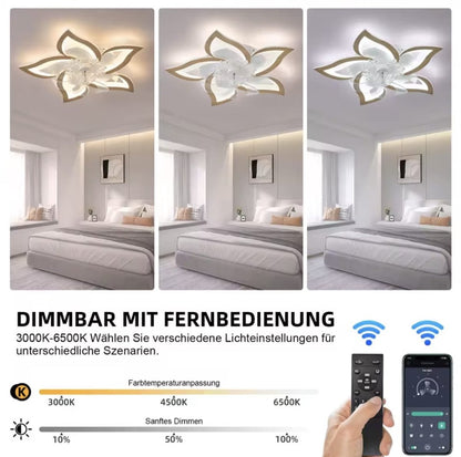Plafonniere met Ventilator - Zwart - Plafondventilator - RGB - Plafondventilator Met Afstandsbediening & APP