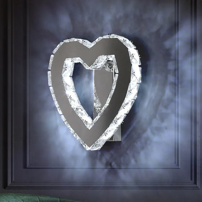 LuxiLamps - Harten LED Wandlamp - Crystal Wand Muur Lamp -  Wand Decoratie - Wandverlichting