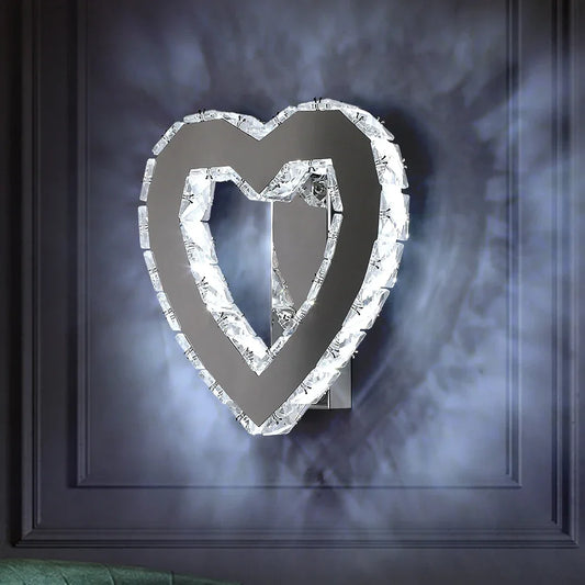 LuxiLamps - Harten LED Wandlamp - Crystal Wand Muur Lamp -  Wand Decoratie - Wandverlichting