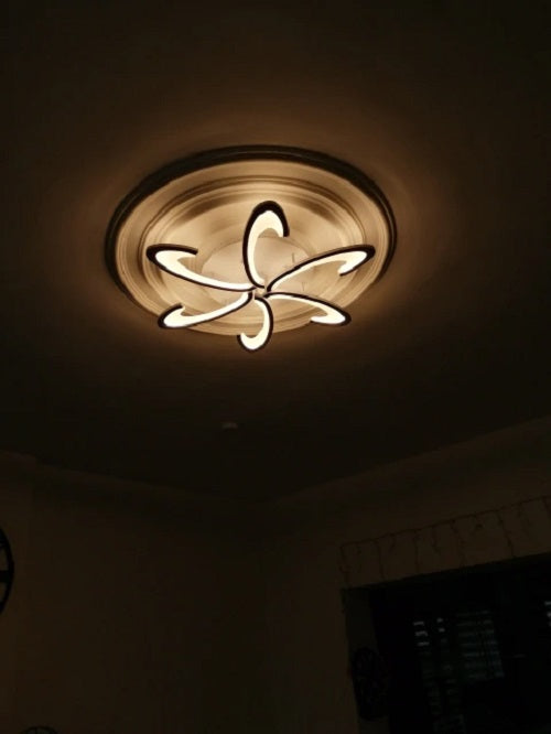 5 LED Ringen Plafondlamp - Dimbaar Met Afstandsbediening - Wit - LED Plafondlamp - Woonkamerlamp - Moderne lamp - Plafonniere