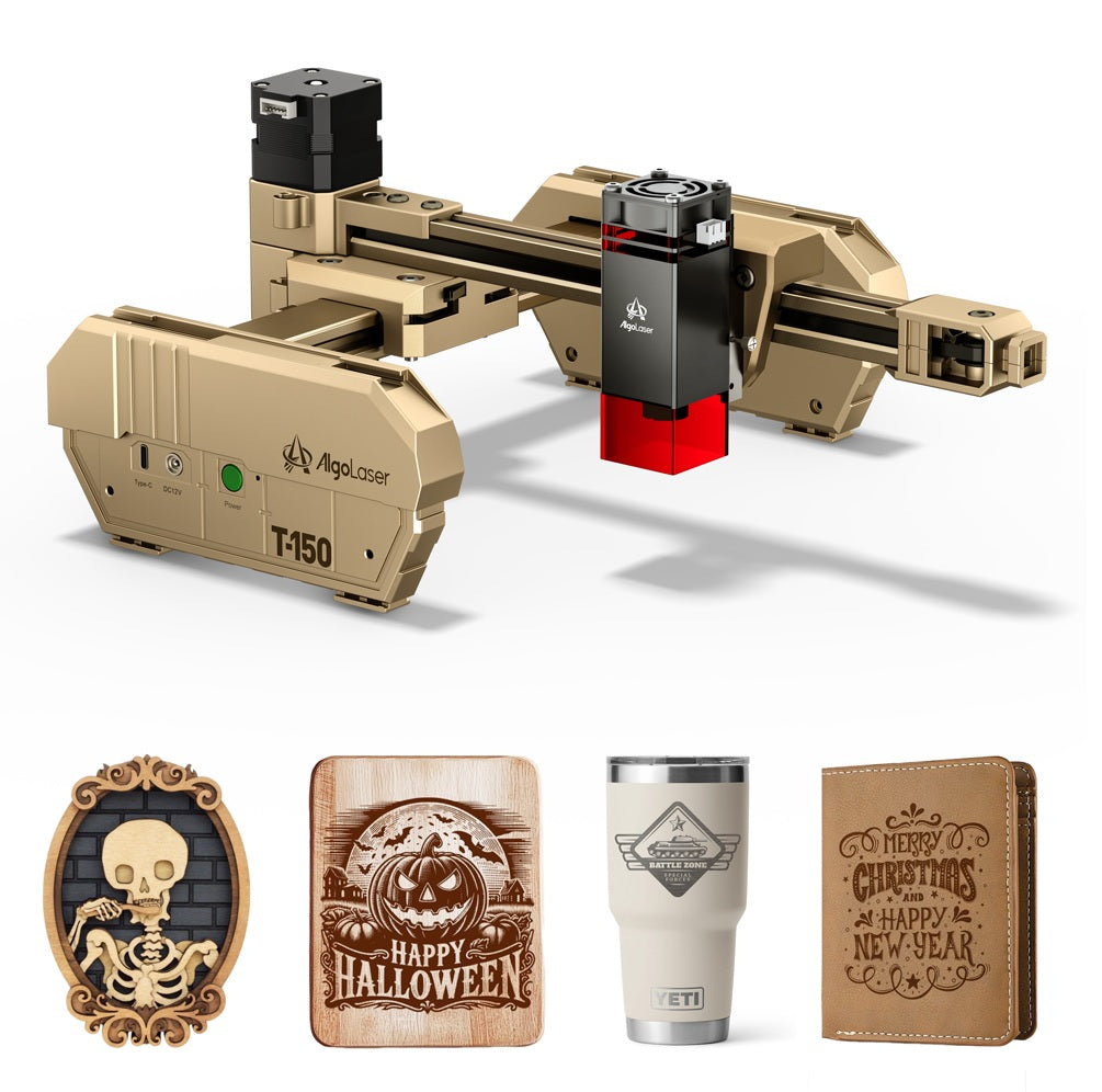 Laser Graveermachine T150 Pro 6W - Laser Cutter - Laserprinter All In One - Graveren - Display - Geel - Laser Snijmachine - Bedienbaar Met APP