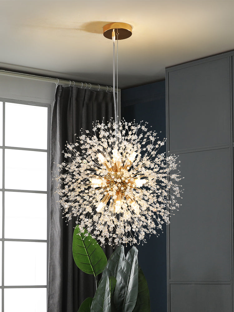 Luxury Crystal Pendant Lamp - Dandelion Chandelier - Crystal Led Lamp - Gold - 50 cm - Modern Lamp - Pendant Lamp - Ceiling Lamp