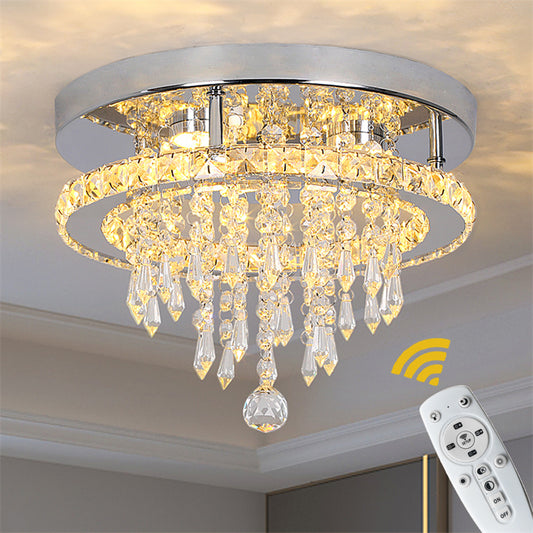 LuxiLamps - Kristallen - Plafondlamp - LED - Kristallen - Chroom Kroonluchter - Warm Wit - Hanger - Verlichting - Hal - Keuken - Slaapkamer - Woonkamer