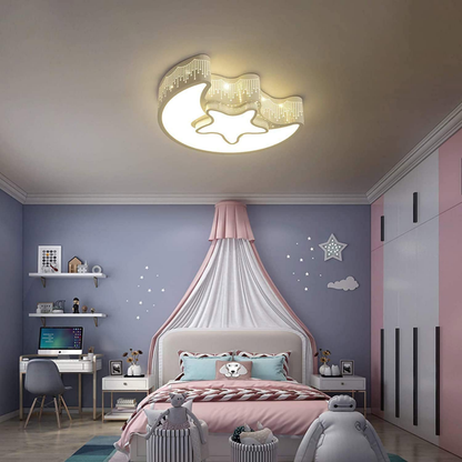 Moon Ceiling Lamp - Remote Control - Dimmable - Modern Lamp - 50 CM - Bedroom Lamp - Living Room Lamp