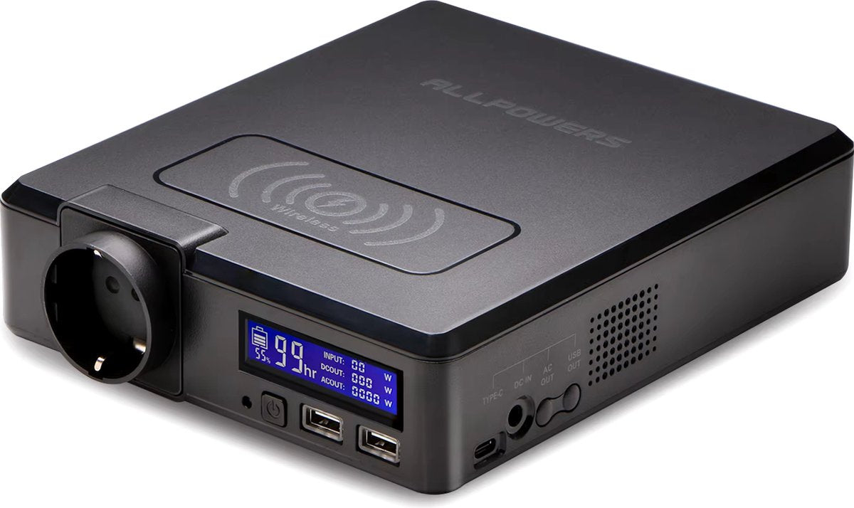 Draagbare Powerstation - 154Wh - 41600mAh - 200W Output - Lithium-ion - Compacte Generator - Multifunctionele Noodstroomvoorziening - Draadloos Laden