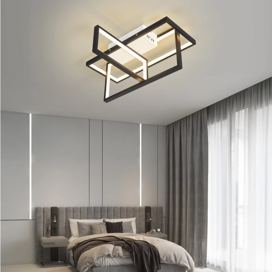 LuxiLamps - Moderne LED Plafondlamp - Zwart/Wit - 45 cm - Woonkamer Lamp - Moderne lamp - Plafoniere