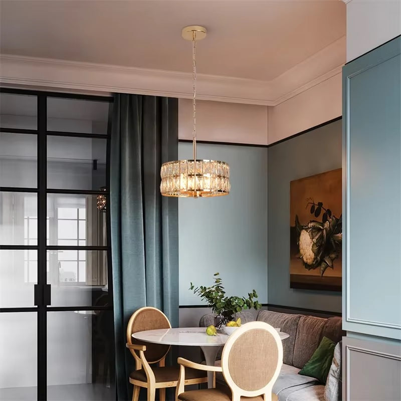 Crystal Hanglamp - Moderne Hanglamp - LED Kristallen Kroonluchter - Goud - 30 cm - Retro Luxe Hanglamp