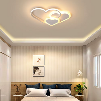LuxiLamps - Hartvormige Plafondlamp - Wit - Dimbaar Met Afstandsbediening - Kinderkamer - 52 cm - Moderne Lamp - Slaapkamer Lamp - Plafonniere