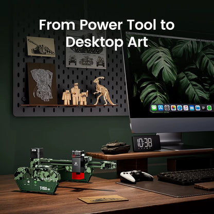 Laser Graveermachine T150 Pro 6W - Laser Cutter - Laserprinter All In One - Graveren - Display - Groen - Laser Snijmachine - Bedienbaar Met APP