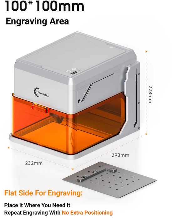 A1PRO Laser Engraving Machine - Laser Cutter - 5W - Class 1 Laser Engraver - With HD Camera - Engraving - Display - WiFi App - 100 x 100 mm - Laser Cutting Machine - APP Controllable