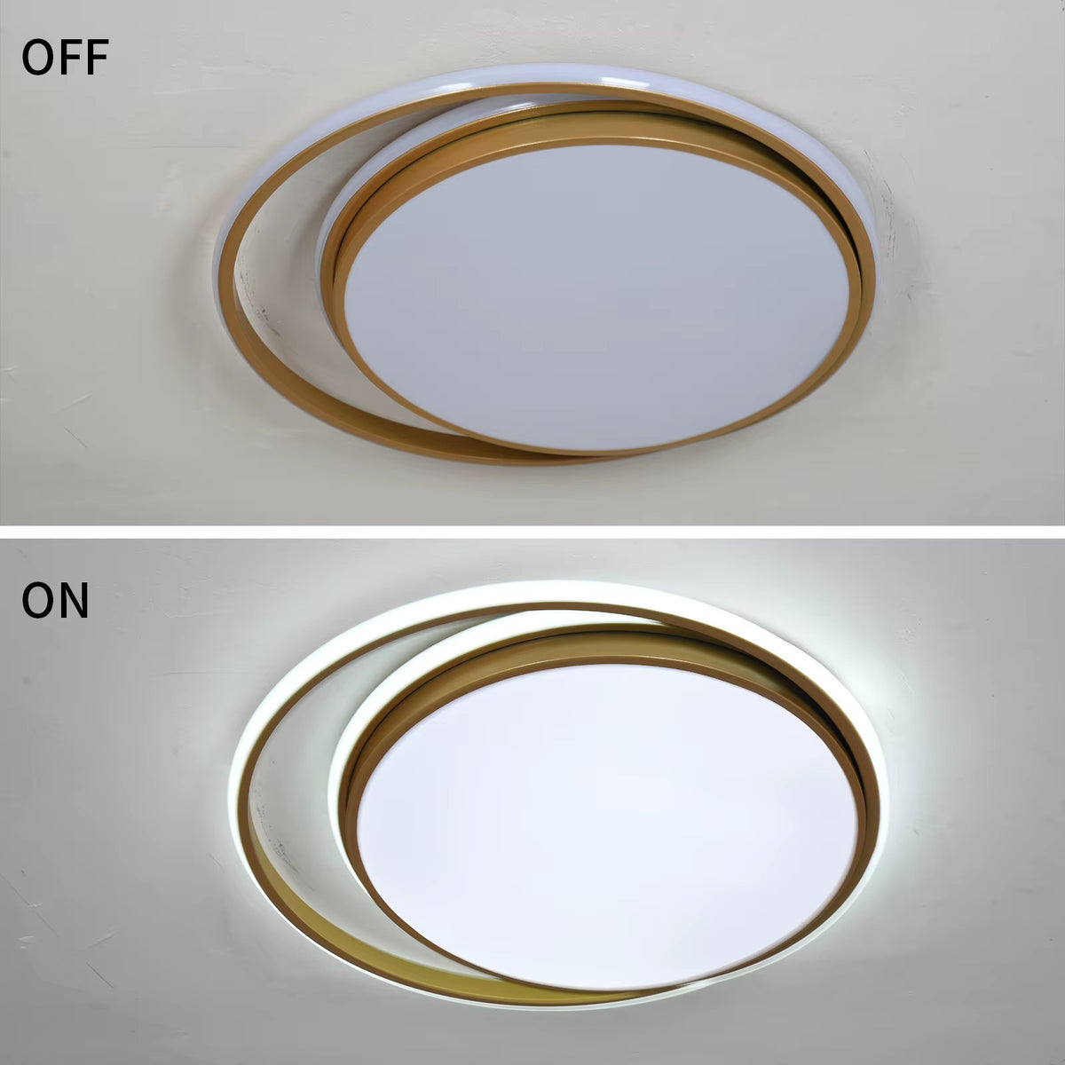 Ringen LED Plafondlamp - Dimbaar Met Afstandsbediening - Goud - 50 cm - Plafoniere - Keuken Lamp - Woonkamerlamp - Moderne lamp